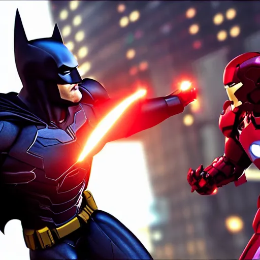 Prompt: batman and iron man fighting in chicago, ultra realistic, photorealistic, ultra details, cinematic