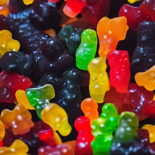 Image similar to geographic photos of wild gummy bears, award winning photography, 4 k