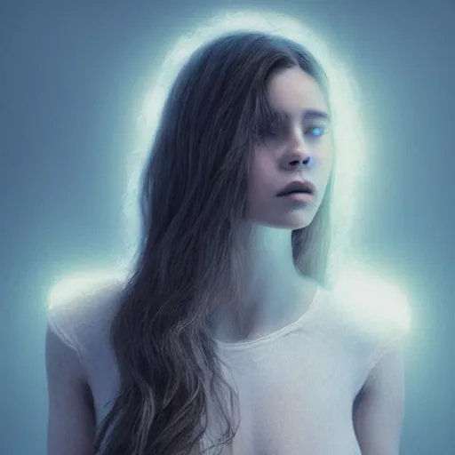 Image similar to portrait art of female angel, art by alessio albi 8 k ultra realistic, angel wings, lens flare, atmosphere, glow, detailed, intricate, full of colour, led lighting, trending on artstation, 4 k, hyperrealistic, focused, extreme details, unreal engine 5, masterpiece