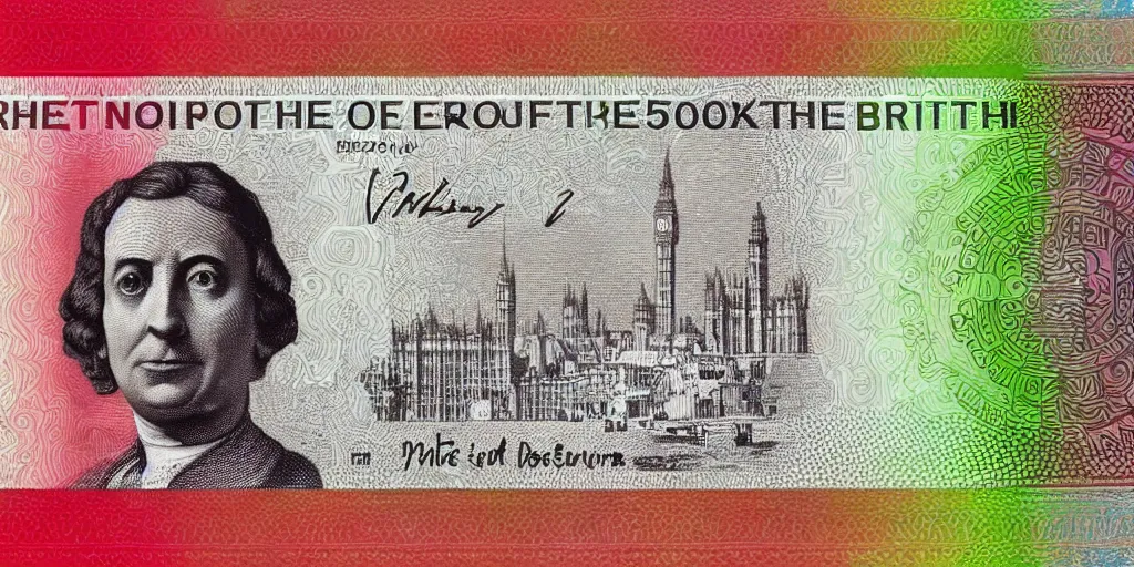 Image similar to concept design of british £ 5 0 note for the year 2 0 3 3