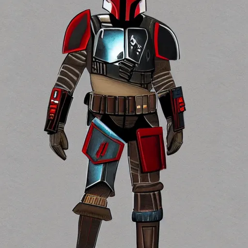 Image similar to Mandalorian crossed with a Predator, concept art