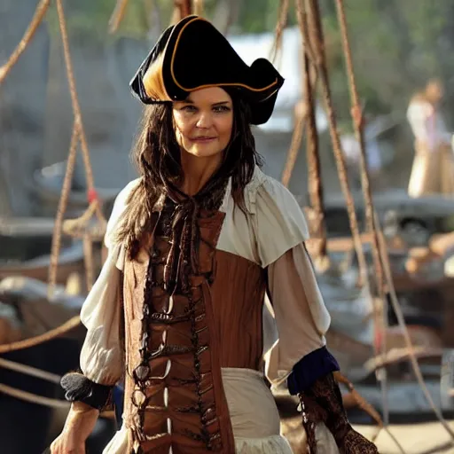 Prompt: katie holmes as a pirate,