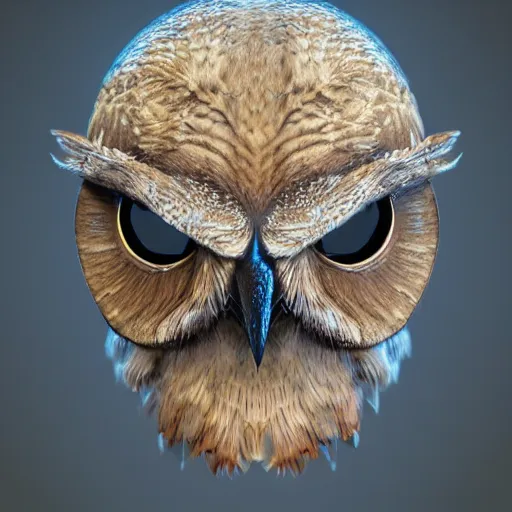 Prompt: a 3 d render of an owl mask, octane render, unreal engine, hyper realistic, detailed