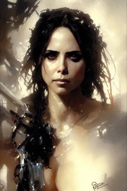 Image similar to eliza dushku portrait dnd, painting by gaston bussiere, craig mullins, greg rutkowski, yoji shinkawa