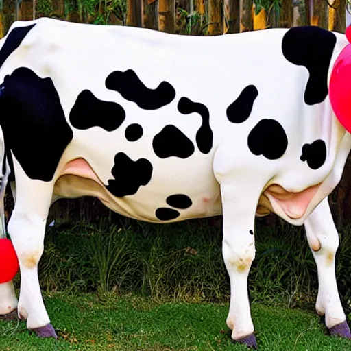 Image similar to cow dressed as a clown