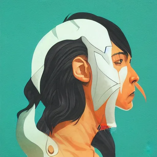 Image similar to Haku Dragon Profile Picture by Sachin Teng, asymmetrical, Organic Painting , Matte Painting, geometric shapes, hard edges, graffiti, street art,:2 by Sachin Teng:4