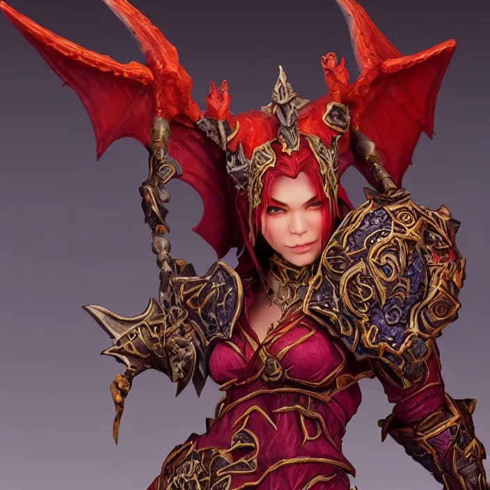 Image similar to onyxia, an world of warcraft portrait of onyxia, figurine, detailed