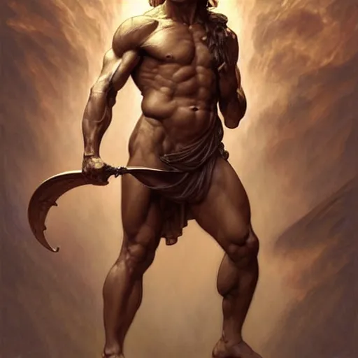 Prompt: patrick swayze as the roman god of protection!! intricate elegant, highly detailed, digital painting, artstation, concept art, smooth, sharp focus, illustration, art by ( ( ( artgerm ) ) ) and greg rutkowski! and ( ( alphonse mucha ) ), heavily influenced by frank frazetta and boris vallejo, sword and sorcery
