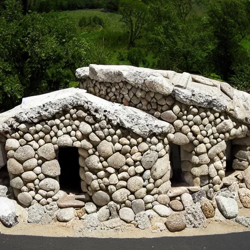 Prompt: house made of stones