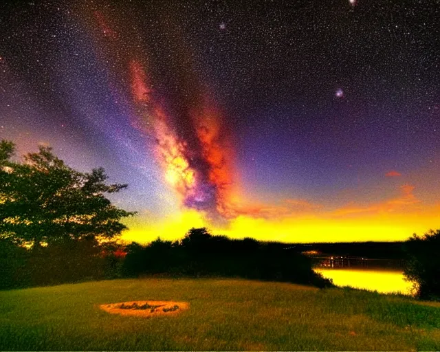 Image similar to scenic view of the sky on a summer night, ultradetailed,,