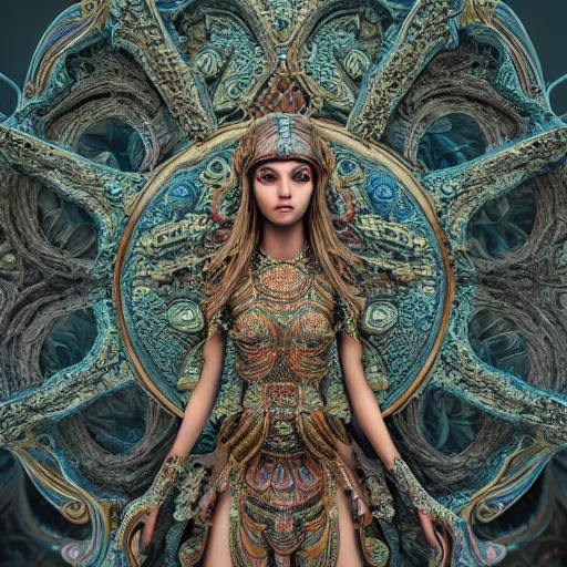 Image similar to wonderful princess of fractals, hyper detailed, background intricate and detailed, ornate 8 k gorgeous intricate detailed, octane render