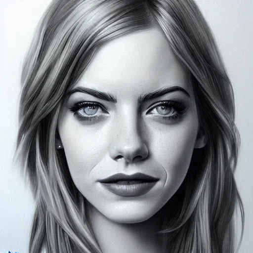 Prompt: portrait of a hybrid of emma stone and emma roberts and emma watson, photo realistic, highly detailed, perfect face, art by artgerm