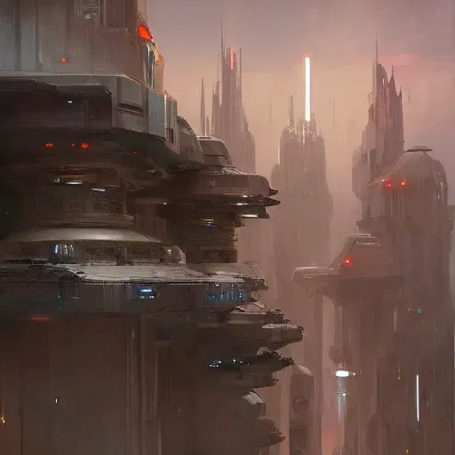 Prompt: star wars concept art by greg rutkowski, a big city with post - modern architecture, sharp foccus, cinematic ilumination, nostalgic atmosphere.