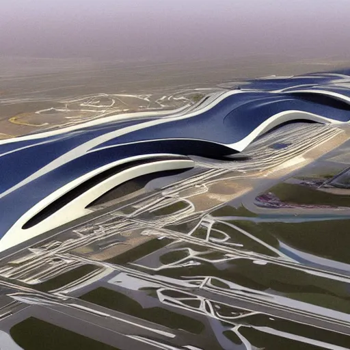 Image similar to DFW if Zaha Hadid designed it