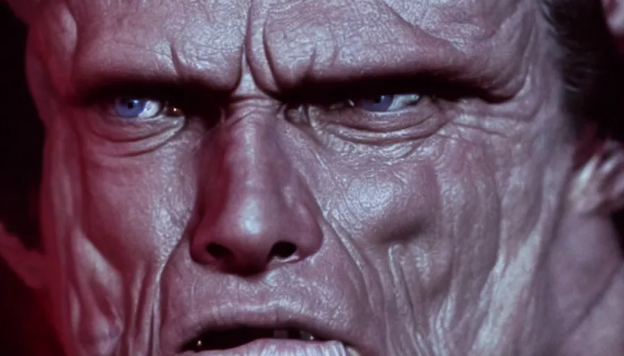 Image similar to Willem Dafoe as a Sith Lord, cinematic lighting, close-up, cinematography