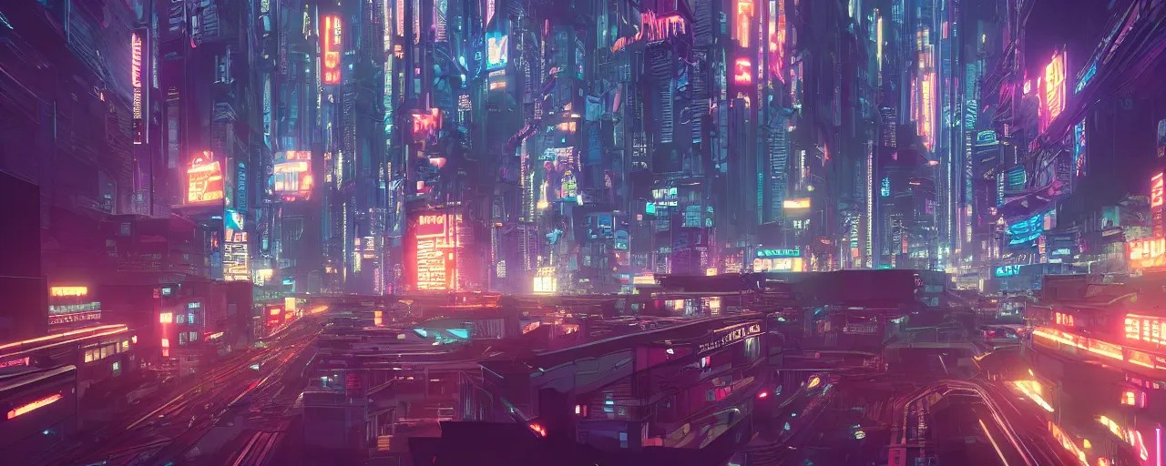 Image similar to cityscape, cyberpunk, night time, weirdcore, nightcore, dreamcore, aesthetic, neon, octane render, unreal engine global illumination ray tracing 8 k hd resolution, by ilya kuvshinov and cushart krentz and gilleard james