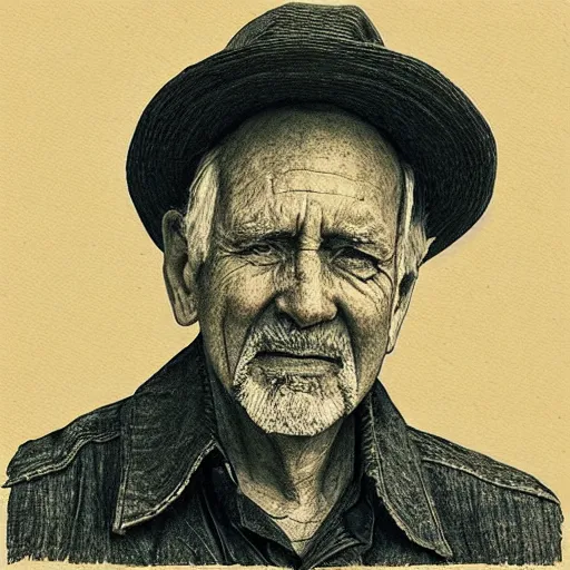 Image similar to “portrait of an old man ballpoint style”