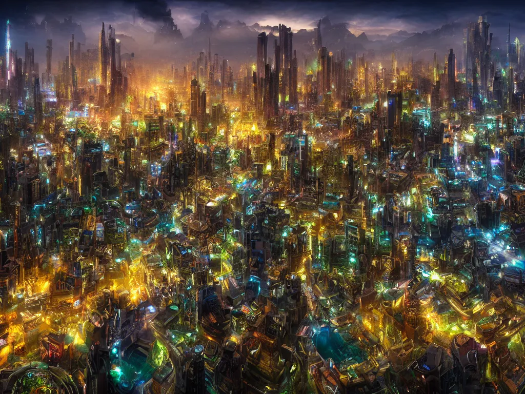 Prompt: solarpunk city by marc adamus, 4 k, photograph, professional, hdr, color corrected, highly detailed, sharp focus