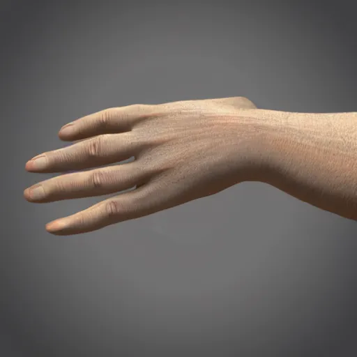 Image similar to a human's hand, realist, render, 8k