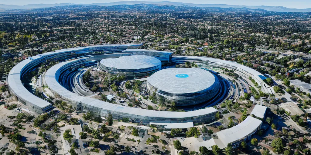 Image similar to apple headquarters, cupertino, drone photograph