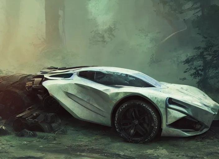 Prompt: a beautiful concept design of a supercar converted into offroad sport. car design by cory loftis, fenghua zhong, ryohei hase, ismail inceoglu and ruan jia. volumetric light, detailed, rendered in octane