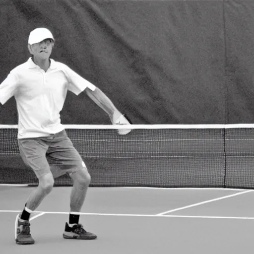 Prompt: young george w bush playing pickleball + photorealistic + hyper detailed