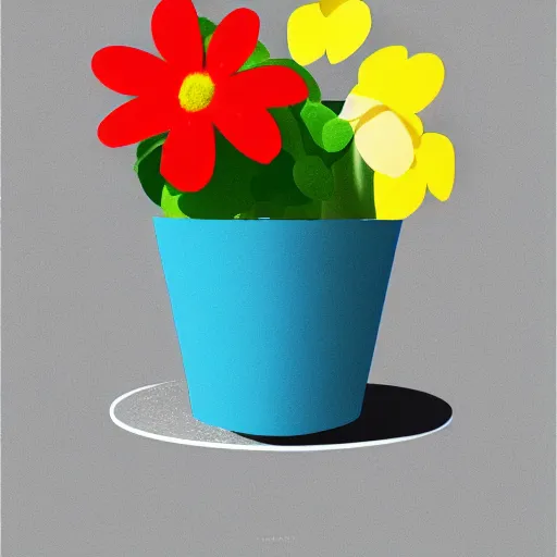 Prompt: flower in a pot but minimalistic concept art by frank stella gilleard james, whalen tom, colorful, soft light, trending on artstation, minimalism