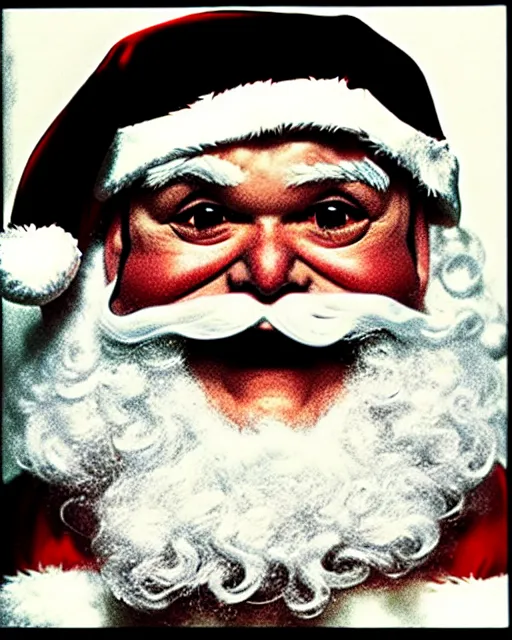 Prompt: face of an evil santa