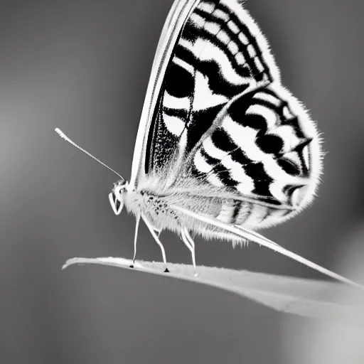 zoomed in butterfly, award winning black and white | Stable Diffusion ...