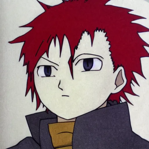 Image similar to gaara redrawn as mob psycho