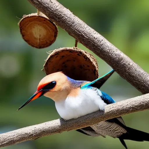 Image similar to photo of an african swallow carrying a coconut