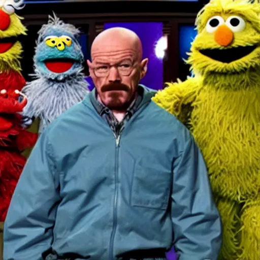 Image similar to Walter White in sesame street