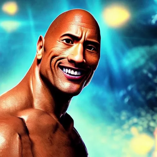 Image similar to dwayne the rock johnson but his head is replaced with an egg, dazzling lights, surreal, dramatic lighting, photorealistic, cinematic scene, super detailed, hyper realistic, bright lights