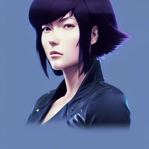 Image similar to a portrait of a beautiful motoko kusanagi, art by ilya kuvshinov and wlop and artgerm and josan gonzalez, digital art, highly detailed, intricate, sharp focus, trending on artstation hq, deviantart, pinterest, unreal engine 5, 4 k uhd image