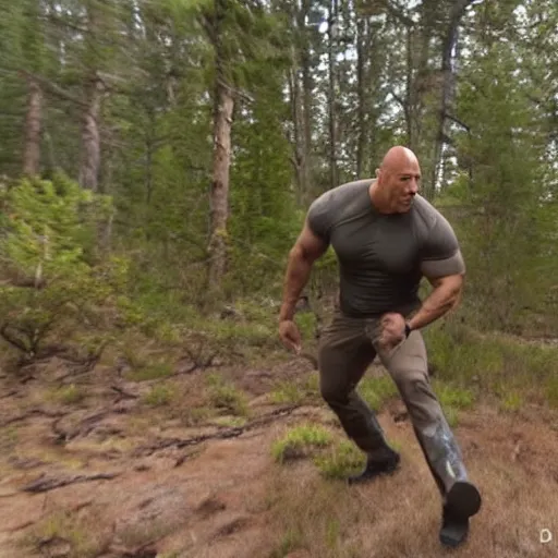 Image similar to dwayne the rock Johnson dancing trail cam