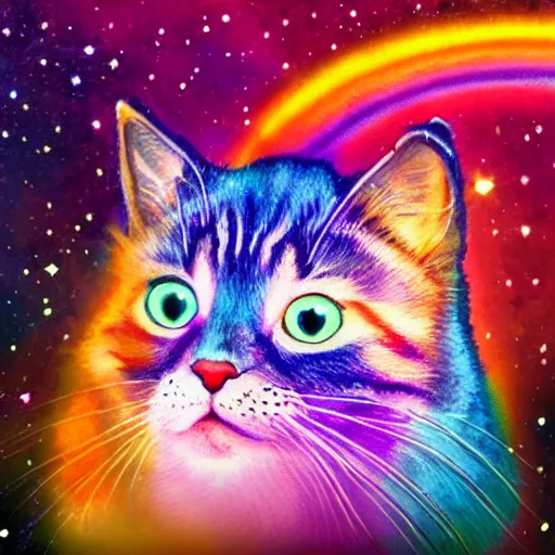 Image similar to rainbow cosmic kitten