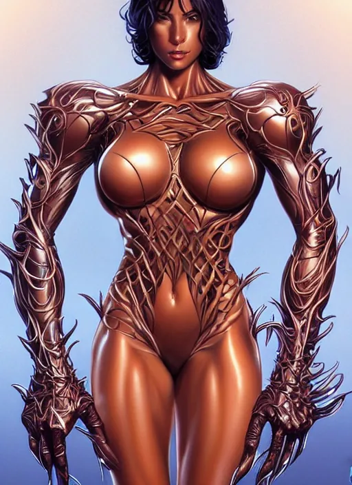 Prompt: symmetry!! intense fanart of 3 / 4 back pose of witchblade as acotar protagonist, intricate, elegant, highly detailed, my rendition, digital painting, artstation, concept art, smooth, sharp focus, illustration, art by by hajime sorayama and boris vallejo