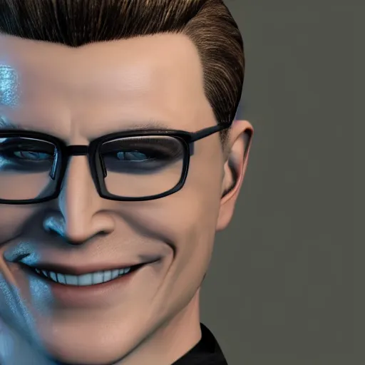 Prompt: Albert Wesker smiling and giving a thumbs up, 4k render