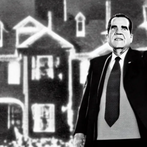 Image similar to A still of Richard Nixon in Back to the Future