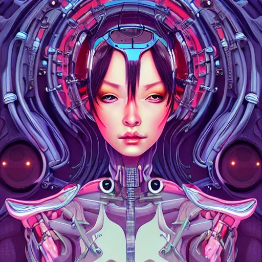 Prompt: cybernetic alien princess in the mountains, extremely detailed, sharp focus, portrait, smooth, digital illustration, by james jean, by rossdraws, frank franzzeta, sakimichan