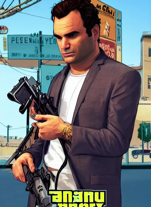 Image similar to a portrait of johnny galecki as gta 5 cover art