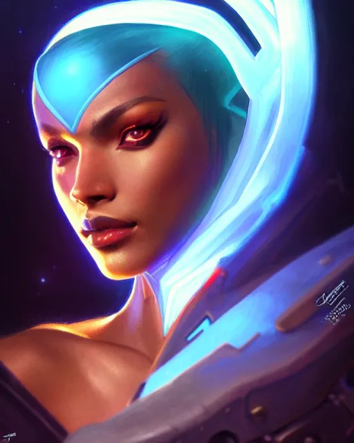 sojourn from overwatch, bust, fantasy, fantasy art, | Stable Diffusion ...