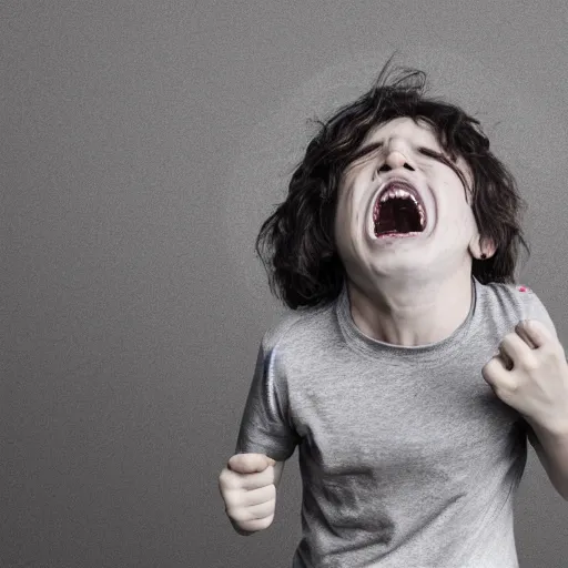 Image similar to a screaming child having a tantrum