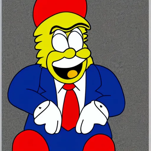 Image similar to donald trump as krusty the clown