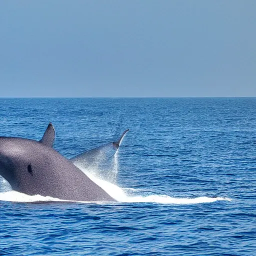 Prompt: a photo of a blue whale, high definition, high - quality, photography, golden light
