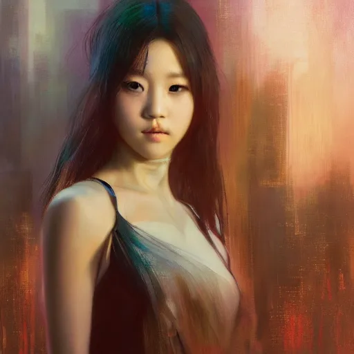 Image similar to jisoo of blackpink, hyperrealistic portrait, bladerunner street, art of elysium by jeremy mann and alphonse mucha, fantasy art, photo realistic, dynamic lighting, artstation, poster, volumetric lighting, very detailed face, 8 k, award winning