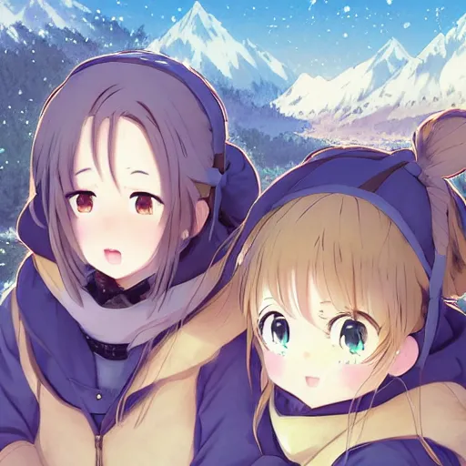 Image similar to anime yuru camp yama no susume cute girls around campfire trending on artstation hyperdetailed shining eyes cute moe Insanely detailed faces Unreal Engine 4k 8k ultra HD illustration digital pixiv concept art Award Winning manga cover by Stanley Artgerm Lau, WLOP, Rossdraws, James Jean, Andrei Riabovitchev, Marc Simonetti, and Sakimichan