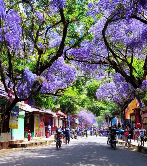 Image similar to jacaranda trees in kathmandu city streets