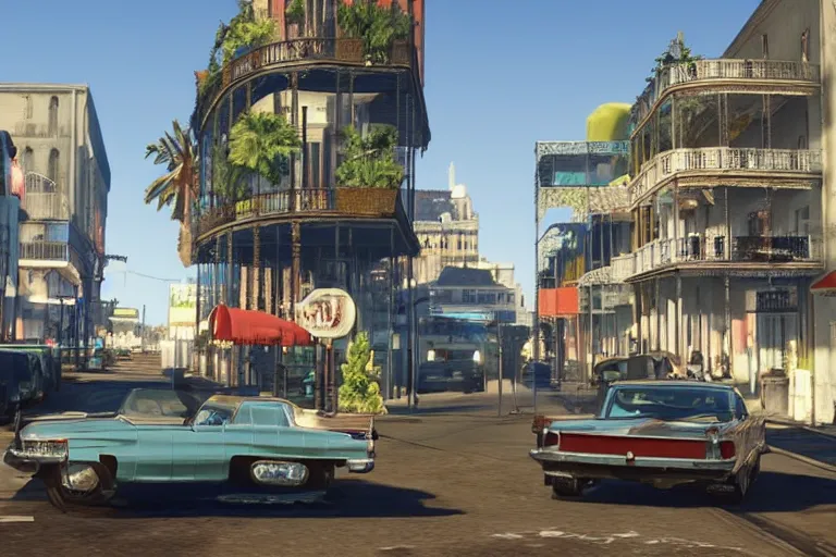 Prompt: Concept Art of Grand Theft Auto 6: New Orleans, for ps5, Highly Detailed, Unreal engine 5, HD, 8k, GTX 3090, 🔥 😎 🕹️ 👀