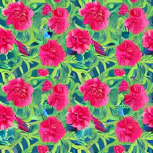 Prompt: intricate flowers seamless pattern